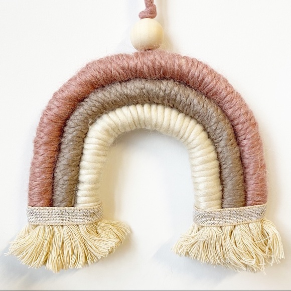 Neutral Rainbow Macrame Wall Decor Home Decor Nursery Decor Fall Winter Decor - Picture 1 of 3